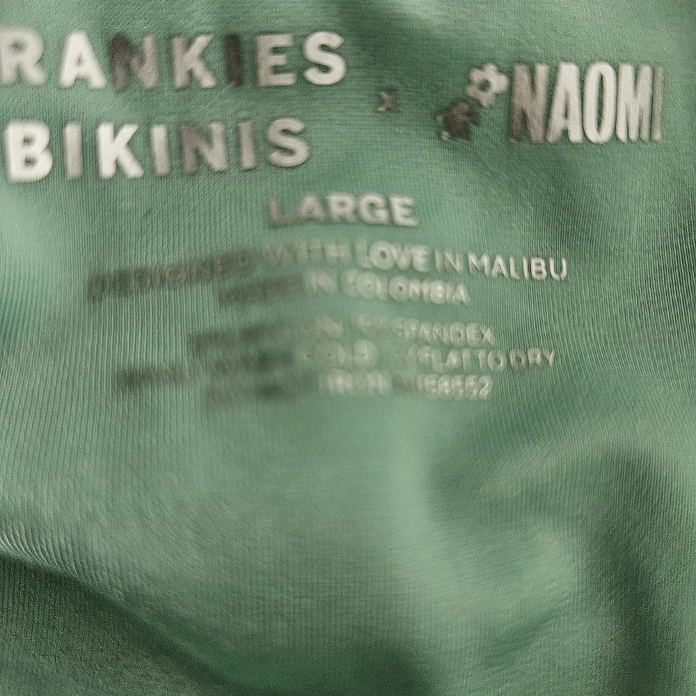 Frankie's Bikinis Naomi Foxy Satin Cheeky Green Camouflage Two Piece - Picture 2 of 15